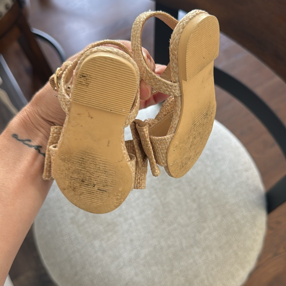 Janie and Jack Woven Brown Kids Sandals with Bow - Picture 6 of 6